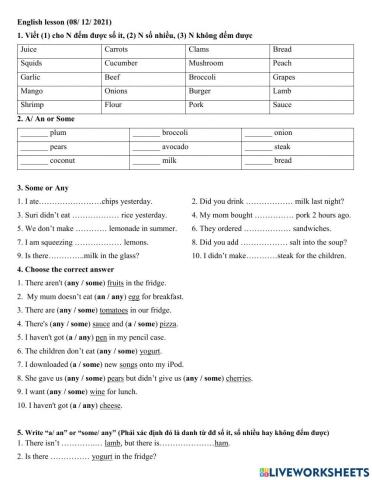 Group 4 a an some any