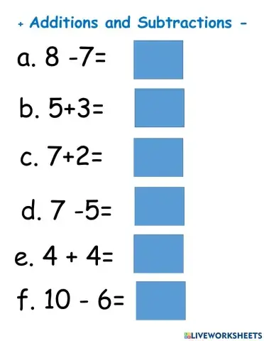 Additions and subtractions