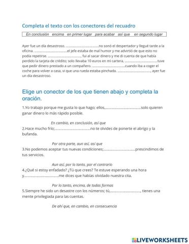 Conectores textuales