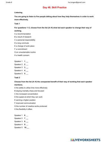 G8 Day 48 Listening