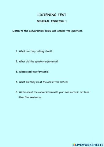 Ge 1 listening test