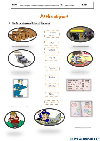 Vocabulary about airport