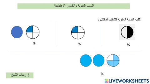 النسبة المئويةة --fraction