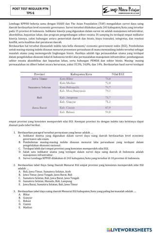 Post test reguler ptn tps