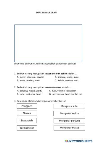 Soal Pengukuran - SMP kelas 7