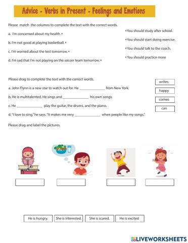 Giving Advice, Verbs in Present, Feelings and Emotions