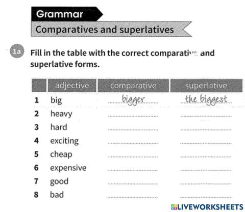 Complete KET WB - Unit 5 - Grammar (Comparatives - Superlatives)