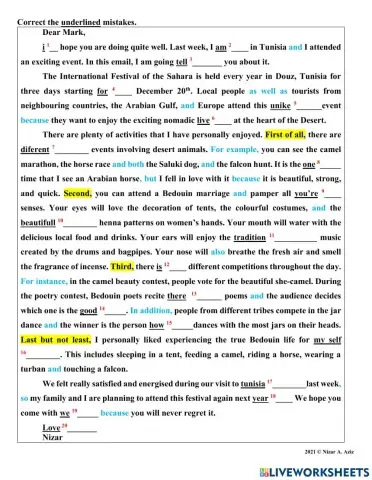 The International Festival of the Sahara- proofreading