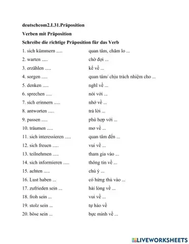 Verben mit Präposition