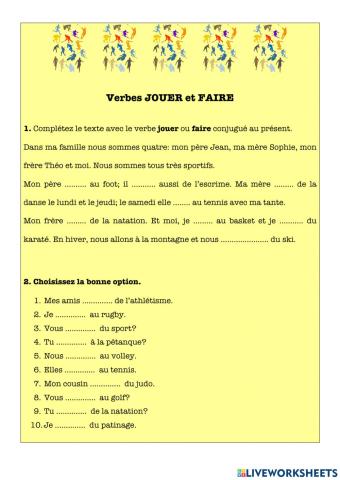 Verbes jouer-faire