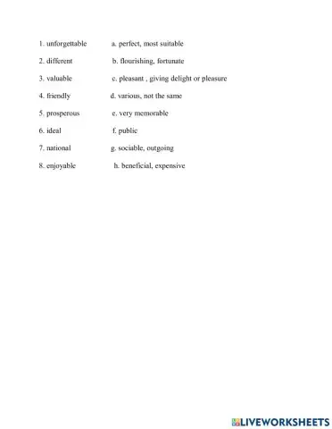 Match the words to their definitions