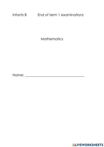 Mathematics Test Part 1