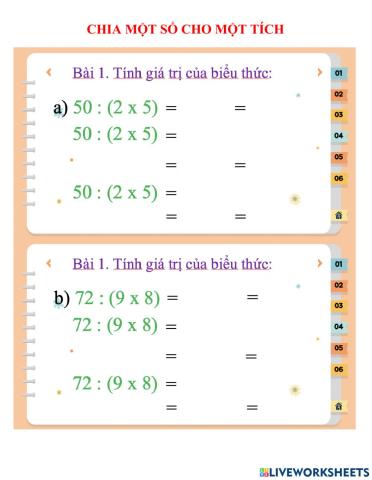 Chia một số cho một tích