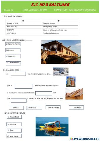 Worksheet : a house like this