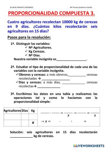 Proporcionalidad compuesta 3