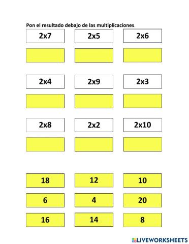 Tabla del 2