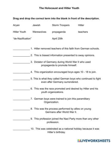 The Holocaust and Hitler Youth