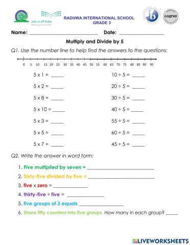 Multiply and Divide by 5