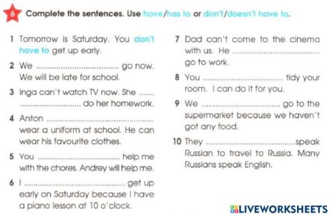 Have to - don't have to