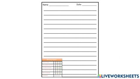 Writing Template with rubric