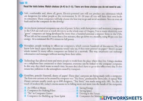 9th form Reading test