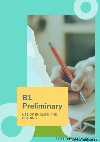 First term exam - B1 - reading