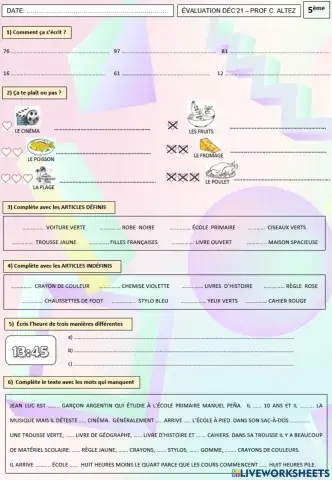 Évaluation décembre 2021