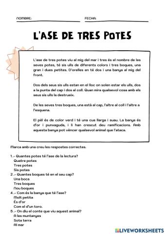 L'ase de tres potes