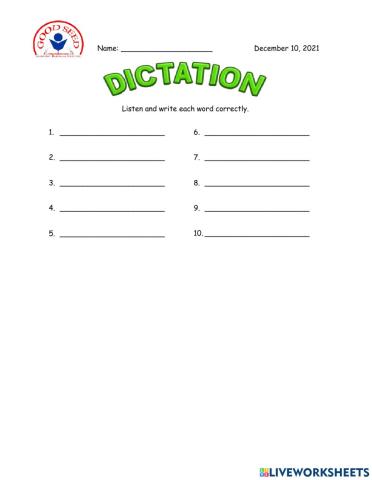 Dictation 12-10