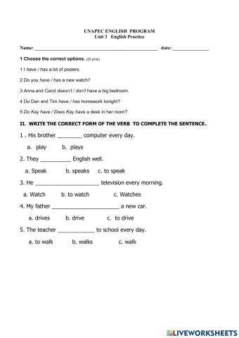 Move it, unit 3  quizz