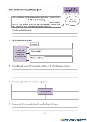 Pelajaran 18 : tawaduk menzahirkan kesucian jiwa