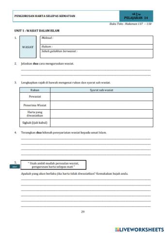 Pelajaran 14 : pengurusan harta selepas kematian