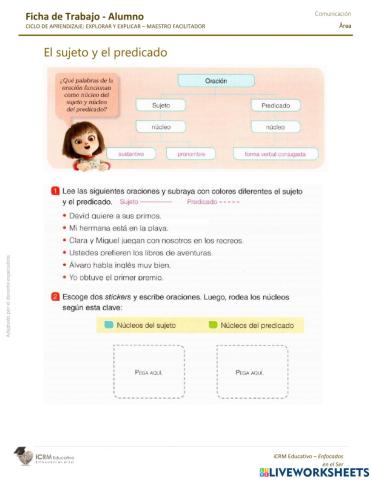 El sujeto y el Predicado