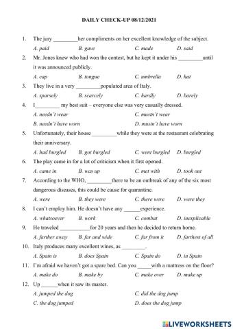 E9 - FT - NC - daily checkup  08-12-2021