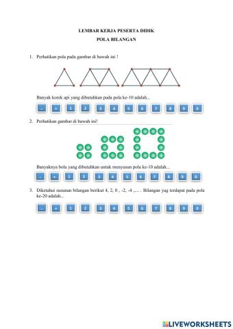 Evaluasi Pola Bilangan