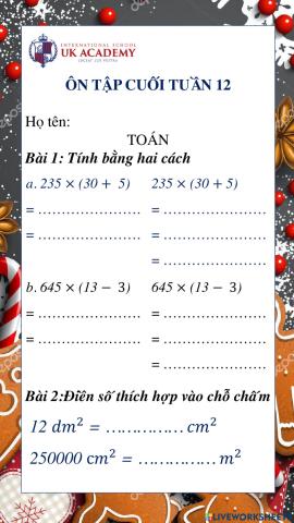 Ôn tập cuối tuần 12