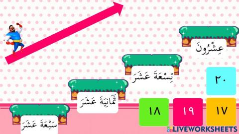 Nombor dan Bilangan Bahasa Arab (17-20)