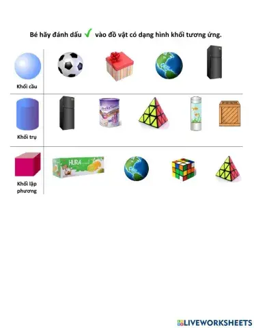 Khối cầu - khối trụ - khối lập phương