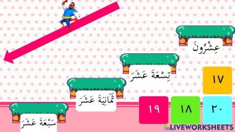 Nombor dan Bilangan Bahasa Arab (17-20)