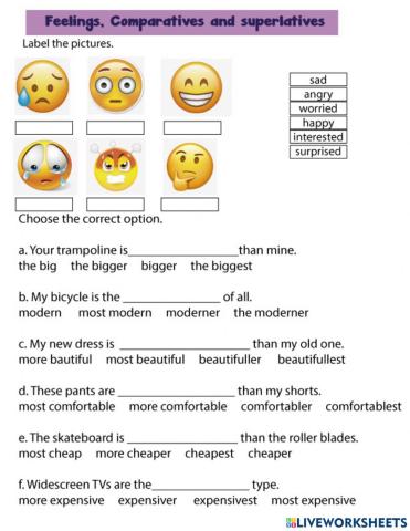 Feelings, comparatives and superlatives