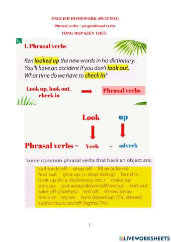Phrasal verbs + prepositional verbs