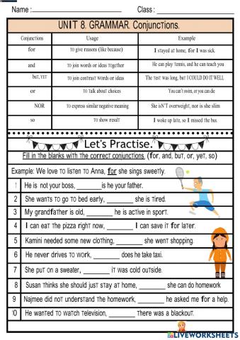 Grade 8- Coordinating connectos