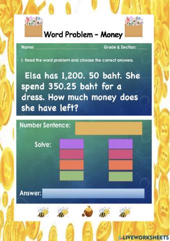 Word Problem - Money