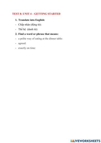 Unit 4-Getting started