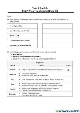 The Five Principles of Rukun Negara