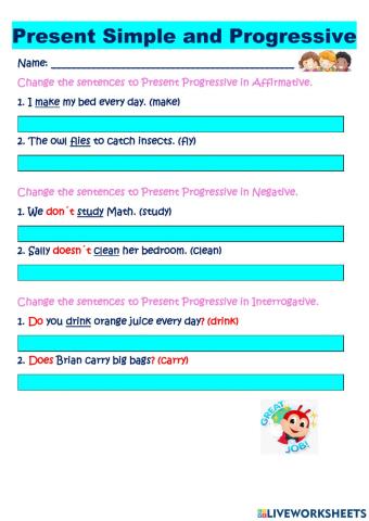 Present Simple and Present Progressive Test 2