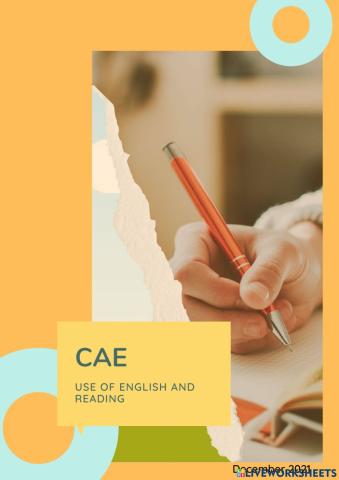 CAE Reading exam First term 1