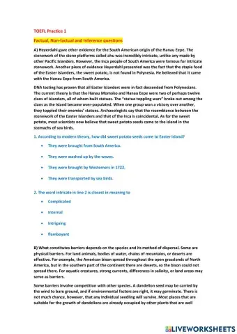 TOEFL Reading practice 1