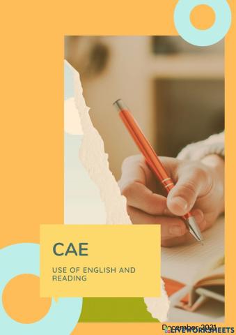 CAE reading exam first term 2