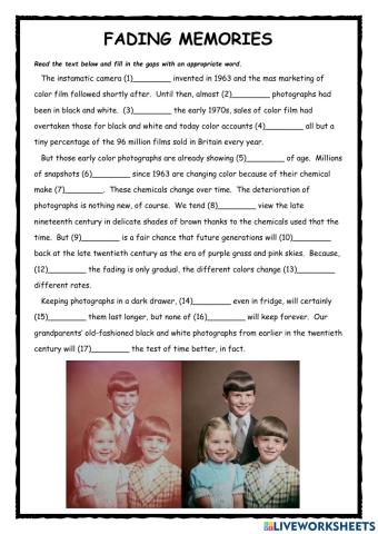 Fading Memories FCE Exercise